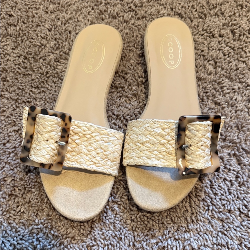 Women's Cream Slide Sandals
